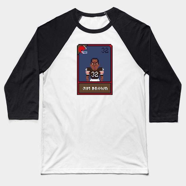 Jim brown 8bit Baseball T-Shirt by Roti Kodok Art